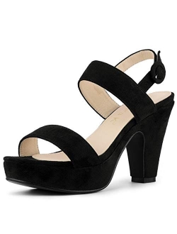 Women's Slingback Platform Chunky Heel Sandals