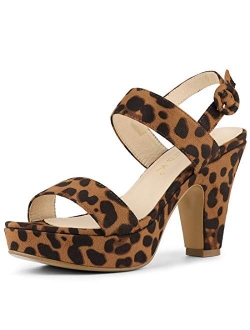 Women's Slingback Platform Chunky Heel Sandals