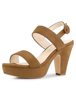 Women's Slingback Platform Chunky Heel Sandals