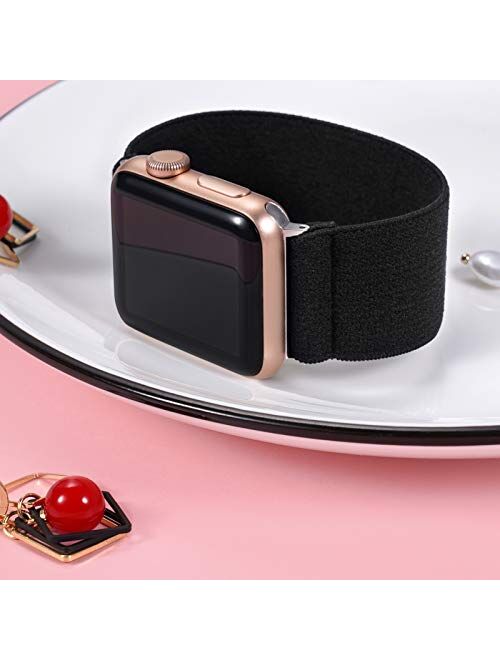 Muranne Compatible with Apple Watch Band 38mm 40mm for Women Men, Cute Nylon Elastic Bracelet Accessories Stretchy Loop Strap for iWatch SE Series 6 5 4 3 2 1, 38mm/40mm 