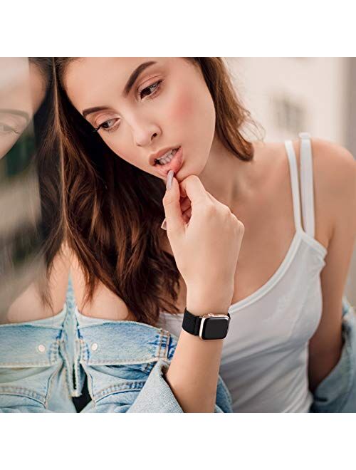 Muranne Compatible with Apple Watch Band 38mm 40mm for Women Men, Cute Nylon Elastic Bracelet Accessories Stretchy Loop Strap for iWatch SE Series 6 5 4 3 2 1, 38mm/40mm 