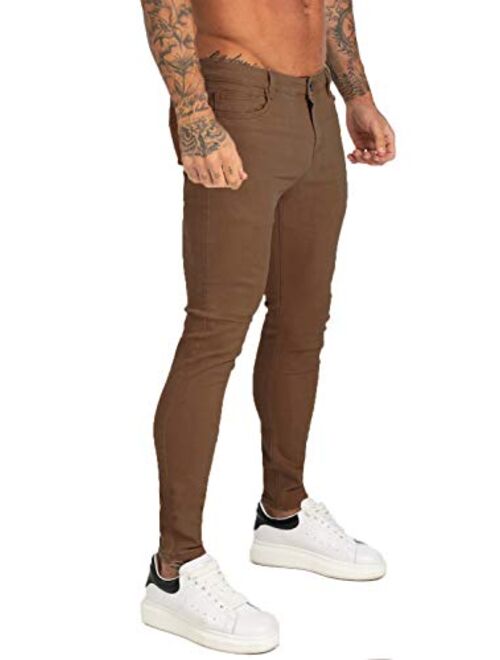 GINGTTO Mens Jeans Skinny Stretch, Premium High Rise Colored Jeans Expandable Waist 4 Seasons