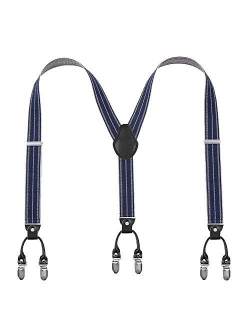 Mens Suspenders Gomatta Suspenders For Men 6 Clips Y-Back 1.38''