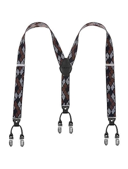 Mens Suspenders Gomatta Suspenders For Men 6 Clips Y-Back 1.38''