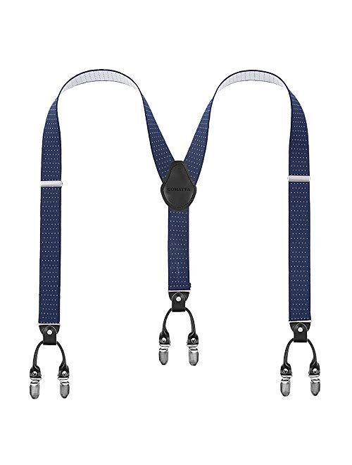 Mens Suspenders Gomatta Suspenders For Men 6 Clips Y-Back 1.38''