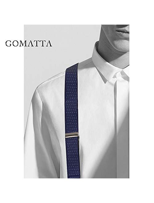 Mens Suspenders Gomatta Suspenders For Men 6 Clips Y-Back 1.38''