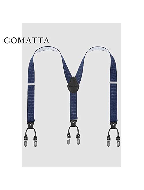 Mens Suspenders Gomatta Suspenders For Men 6 Clips Y-Back 1.38''