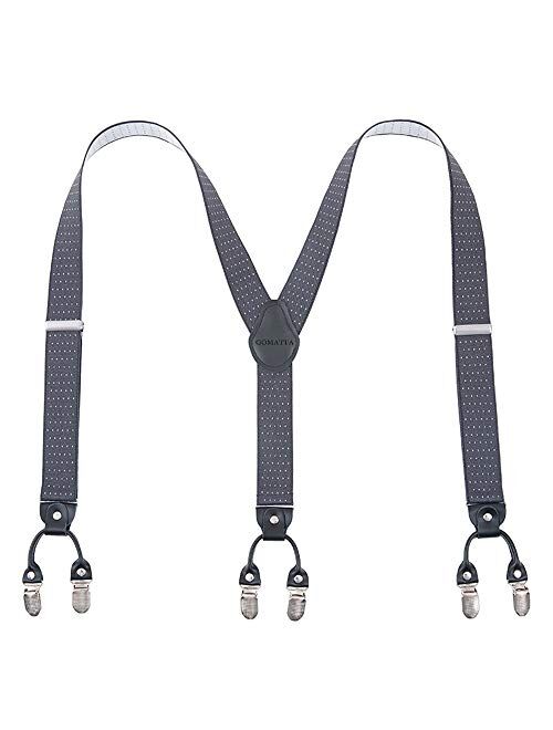 Mens Suspenders Gomatta Suspenders For Men 6 Clips Y-Back 1.38''