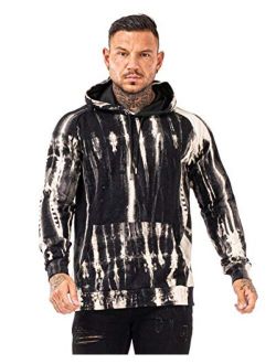 Men's Tie Dye Hoodie Pullover Graphic Sweatshirt with Kangaroo Pocket