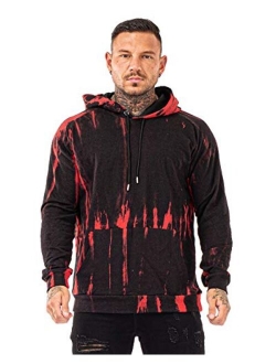 Men's Tie Dye Hoodie Pullover Graphic Sweatshirt with Kangaroo Pocket