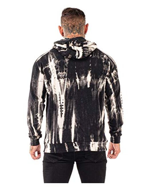 GINGTTO Men's Tie Dye Hoodie Pullover Graphic Sweatshirt with Kangaroo Pocket