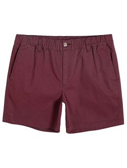 Men's Classic-fit 5.5" Cotton Casual Shorts Elastic Waistband with Multi-Pocket Daily Wear Walking Summer Outfit