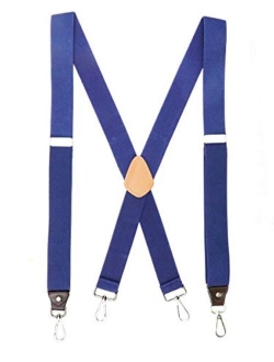 Romanlin Suspenders for Men with Hooks on Belt Loops Heavy Duty Big and Tall X Back Work Braces