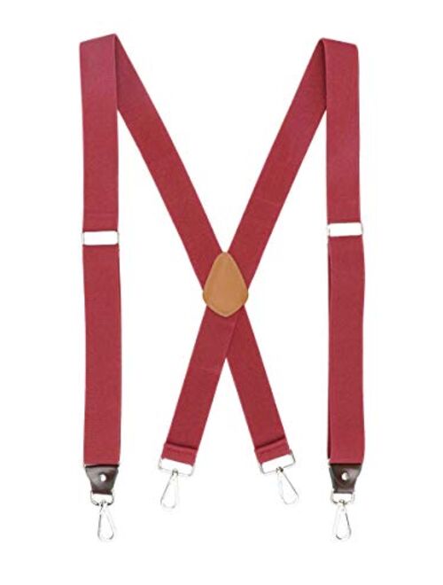 Romanlin Suspenders for Men with Hooks on Belt Loops Heavy Duty Big and Tall X Back Work Braces