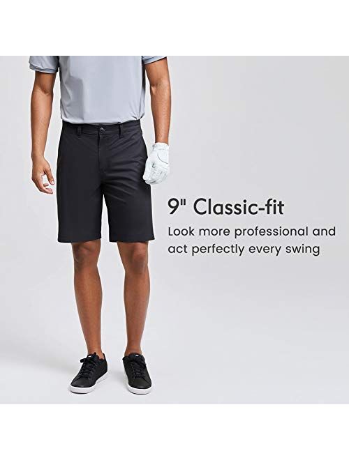 MaaMgic Men's Slim-fit Golf Shorts 9" Inseam Amphibious Casual Shorts Stretch Quick Dry Daily Casual Wear