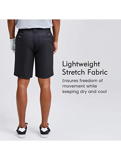 MaaMgic Men's Slim-fit Golf Shorts 9" Inseam Amphibious Casual Shorts Stretch Quick Dry Daily Casual Wear