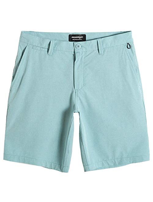 MaaMgic Men's Slim-fit Golf Shorts 9" Inseam Amphibious Casual Shorts Stretch Quick Dry Daily Casual Wear