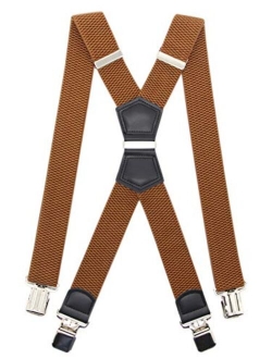 Mens Big Tall Super Strong Clips Wide Suspender X Back Heavy Duty Braces,Pefect For Work&Casual