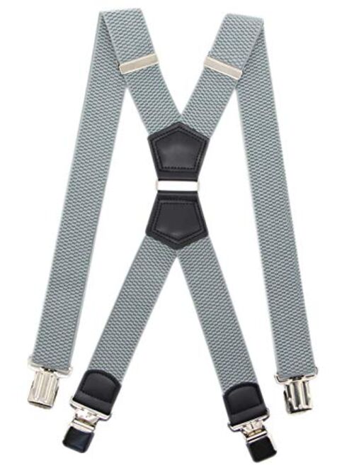 Mens Big Tall Super Strong Clips Wide Suspender X Back Heavy Duty Braces,Pefect For Work&Casual