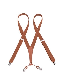 AYOSUSH Elastic Suspenders for Women Thin Y Back 4 Clip Skinny Ladies Suspenders