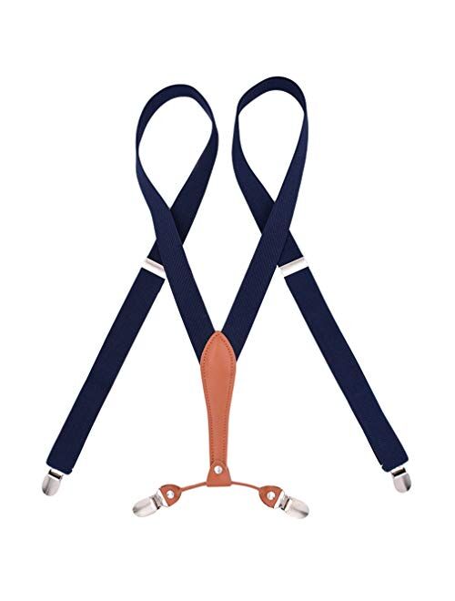 AYOSUSH Elastic Suspenders for Women Thin Y Back 4 Clip Skinny Ladies Suspenders