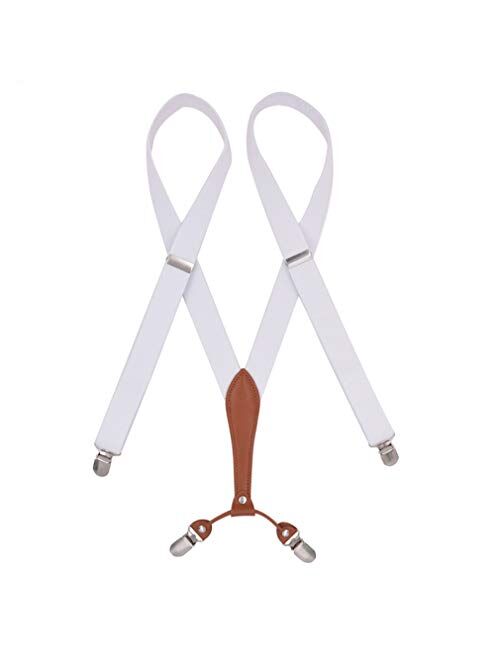 AYOSUSH Elastic Suspenders for Women Thin Y Back 4 Clip Skinny Ladies Suspenders