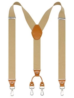 Doloise Men's Suspender Wide Adjustable and Elastic Braces Y Shape with Very Strong Hooks-Heavy Duty