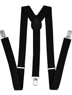 Trilece Suspenders for Men with Bow Tie - Adjustable Size Elastic 1 inch Wide Y Shape Strong Clips