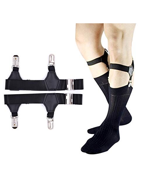 Mens Sock Garters Belt Adjustable 2-pack Sturdy Clip Suspenders