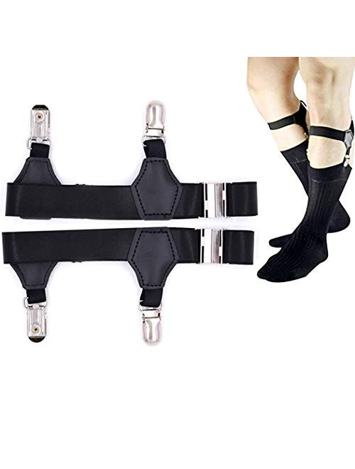 Mens Sock Garters Belt Adjustable 2-pack Sturdy Clip Suspenders