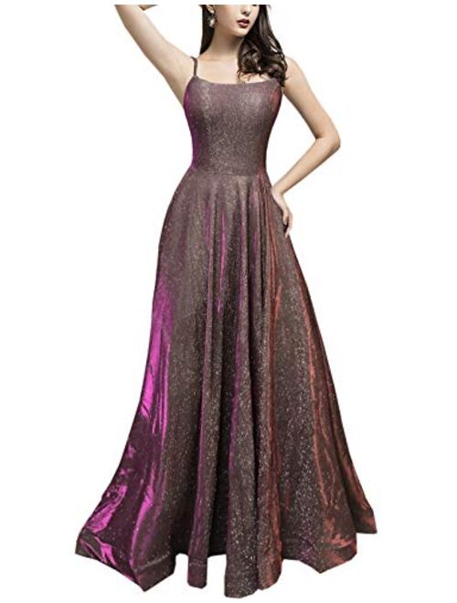 GRAB A DRESS Prom Dresses Long A Line with Pockets Formal Evening Ball Gowns Side Slit Glitter Party Dress 2022