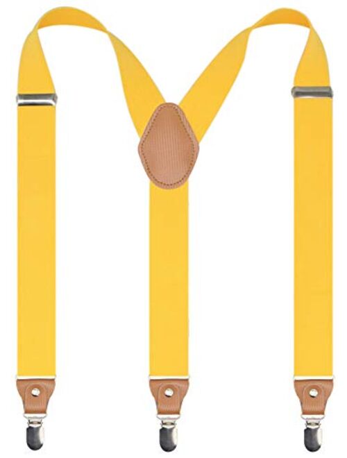 Suspenders for men with Strong Clips Elastic Adjustable Y- Shaped Heavy Duty Braces For Casual&Formal