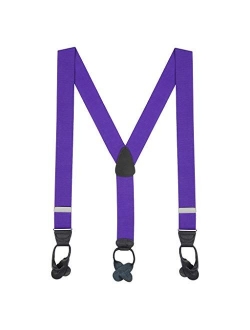 SuspenderStore Men's Solid Color Button Suspenders - 1.5 Inch Wide (3 sizes, 17 colors)