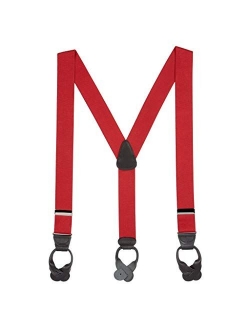 SuspenderStore Men's Solid Color Button Suspenders - 1.5 Inch Wide (3 sizes, 17 colors)