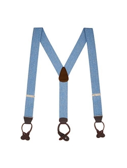 SuspenderStore Men's Solid Color Button Suspenders - 1.5 Inch Wide (3 sizes, 17 colors)