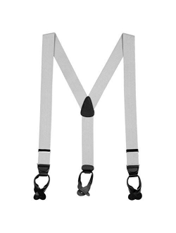 SuspenderStore Men's Solid Color Button Suspenders - 1.5 Inch Wide (3 sizes, 17 colors)