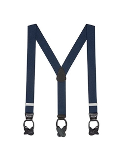 SuspenderStore Men's Solid Color Button Suspenders - 1.5 Inch Wide (3 sizes, 17 colors)