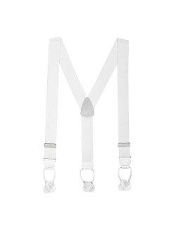 SuspenderStore Men's Solid Color Button Suspenders - 1.5 Inch Wide (3 sizes, 17 colors)