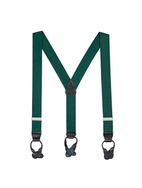 SuspenderStore Men's Solid Color Button Suspenders - 1.5 Inch Wide (3 sizes, 17 colors)