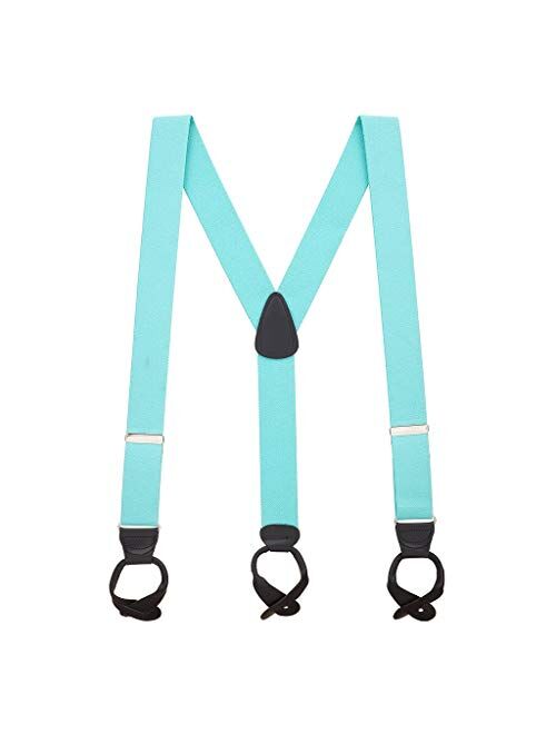 SuspenderStore Men's Solid Color Button Suspenders - 1.5 Inch Wide (3 sizes, 17 colors)