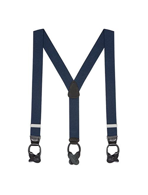 SuspenderStore Men's Solid Color Button Suspenders - 1.5 Inch Wide (3 sizes, 17 colors)