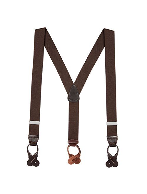 SuspenderStore Men's Solid Color Button Suspenders - 1.5 Inch Wide (3 sizes, 17 colors)