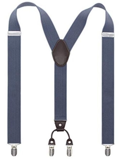 Men 1 1/4" Wide Heavy Duty Y -shape Suspenders For Wedding, Formal Events