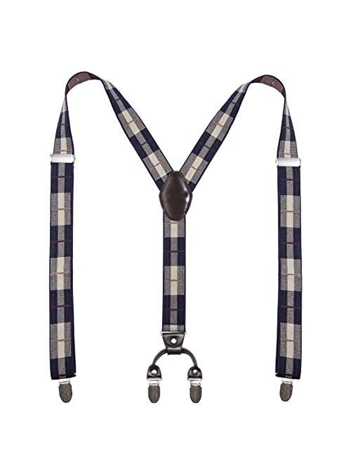 Men 1 1/4" Wide Heavy Duty Y -shape Suspenders For Wedding, Formal Events