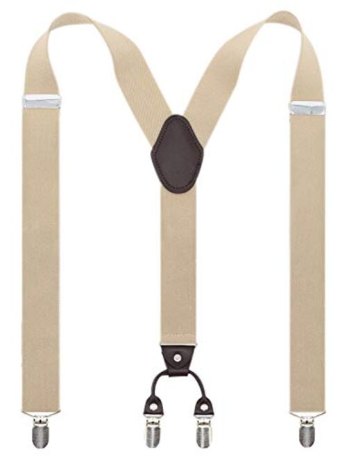 Men 1 1/4" Wide Heavy Duty Y -shape Suspenders For Wedding, Formal Events