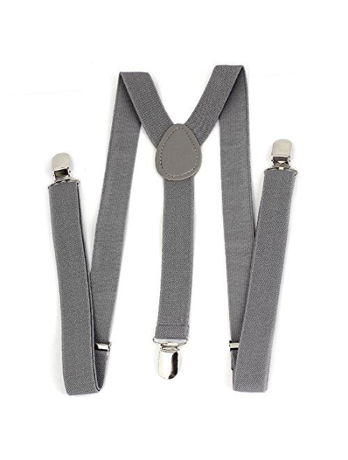 Allegra K Lady Woman Adjustable Metal Clamp Elastic Suspenders Braces