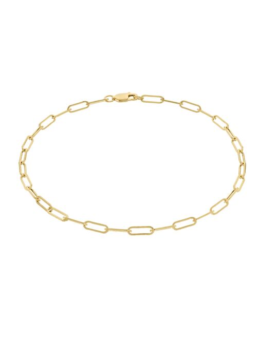 14k Gold Paper Clip Link Anklet