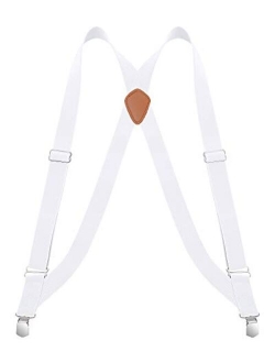 Buyless Fashion Trucker Suspenders for Men - 48" Elastic Adjustable Straps 1 1/4" - X Back