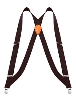 Buyless Fashion Trucker Suspenders for Men - 48" Elastic Adjustable Straps 1 1/4" - X Back