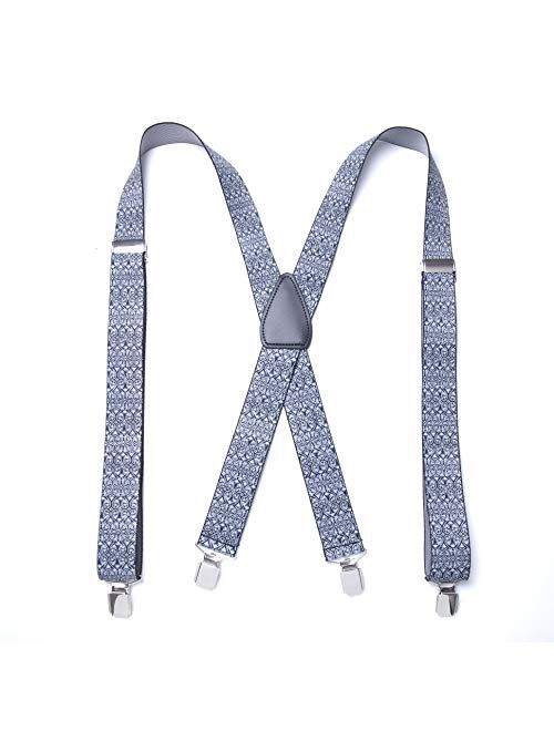 Calvertt Premium Men Suspenders with Heavy-Duty Clip X-Back Trouser Suspenders